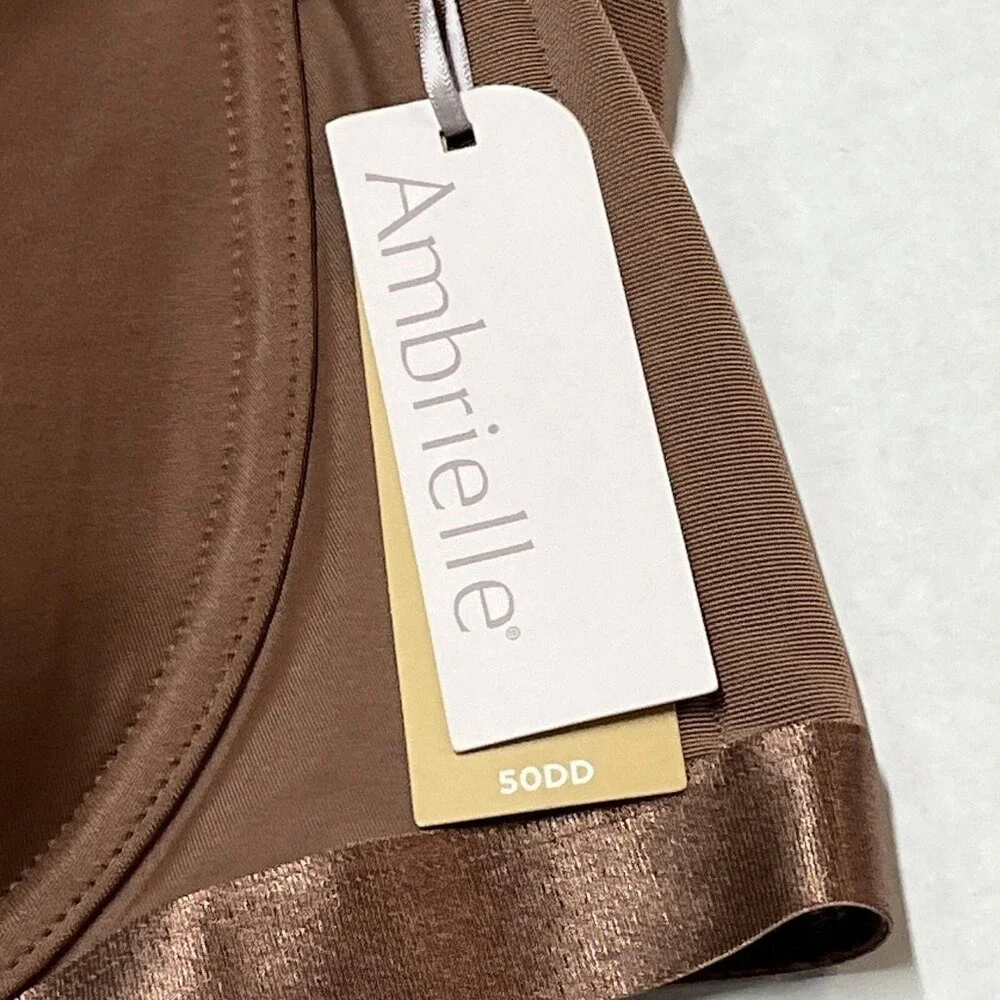 Ambrielle Balconette Bra 50DD Nutmeg Spice‎ Brown Underwire Full Figure NWT